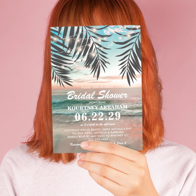 Invitación Despedida de Soltera en Playa Tropical | Luces de  (Subido por el creador)