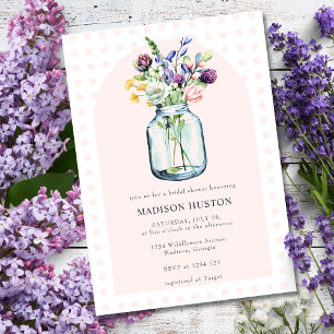 Invitación Despedida de Soltera en Tarro de Mason con Gingham