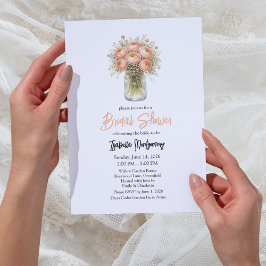 Invitación Despedida de soltera en tarro de mason de oro rosa