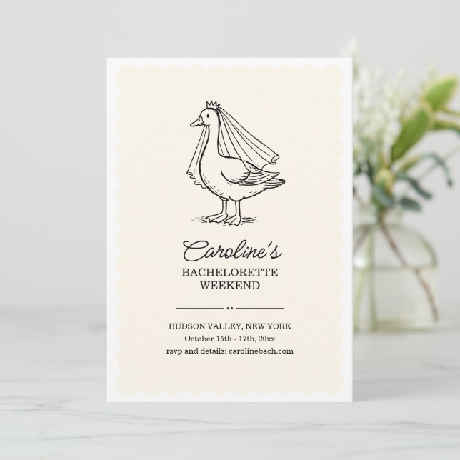 Invitación Despedida de soltera fin de semana Doodle Novia (Anverso de pie)