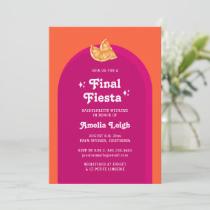 Invitación Despedida de soltera final con puesta de sol rosa