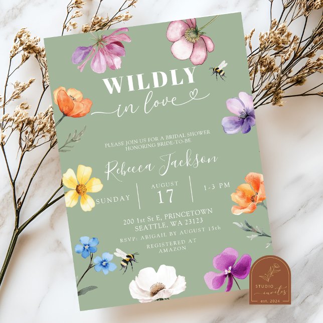 Invitación Despedida de Soltera Flor Silvestre Verde Salvia E (Subido por el creador)