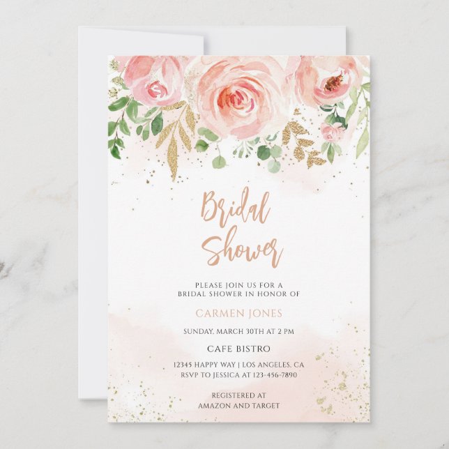 Invitación Despedida de soltera floral (Anverso)