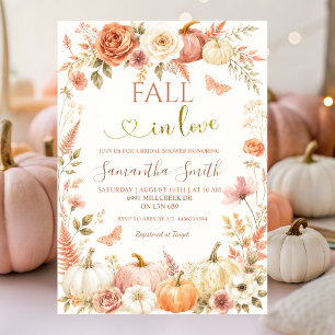 Invitación Despedida de Soltera Floral Boho Calabaza Enamorar