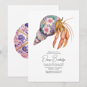 Invitación Despedida de soltera floral costera de playa náuti