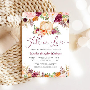 Invitación Despedida de soltera floral de calabaza de otoño