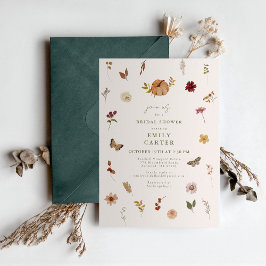 Invitación Despedida de Soltera Floral de Calabaza de Otoño R