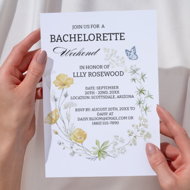 Invitación Despedida de soltera floral de flores silvestres (Subido por el creador)