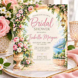 Invitación Despedida de Soltera Floral de Jardín Italiano Rom