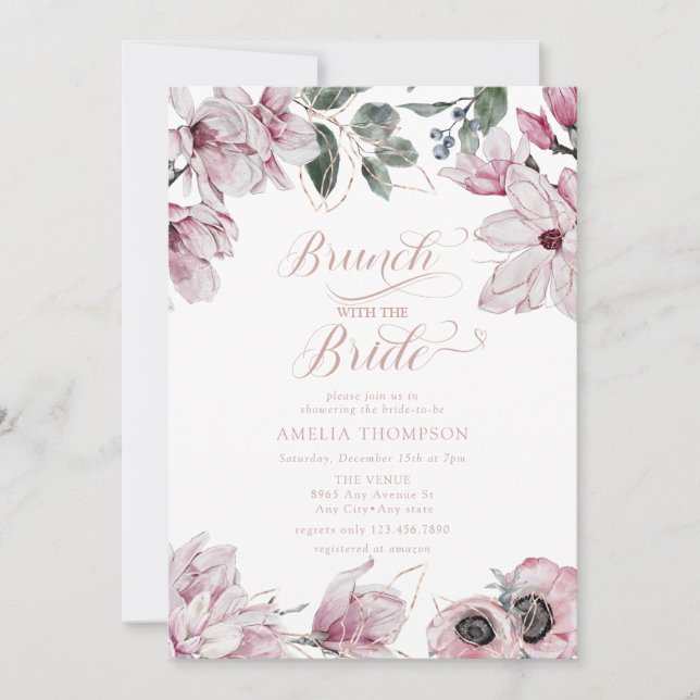 Invitación Despedida de soltera floral de primavera (Anverso)