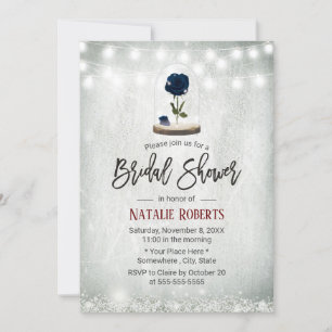 Invitación Despedida de Soltera Floral Invernal Beauty Blue R