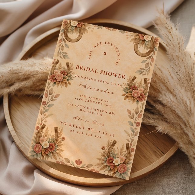 Invitación Despedida de Soltera Floral Western Rústica (Subido por el creador)