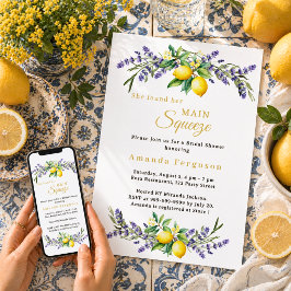 Invitación Despedida de soltera flores de lavanda limones la 
