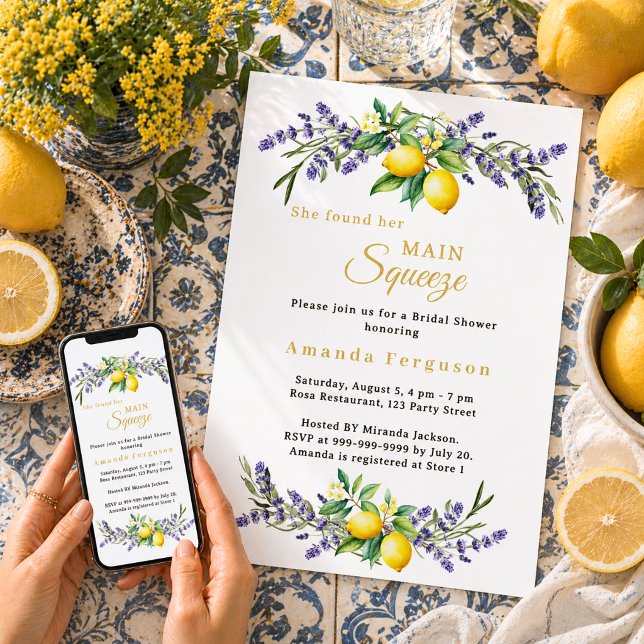 Invitación Despedida de soltera flores de lavanda limones la  (Subido por el creador)
