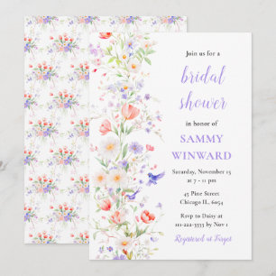 Invitación Despedida de Soltera Flores y Pájaros de Primavera