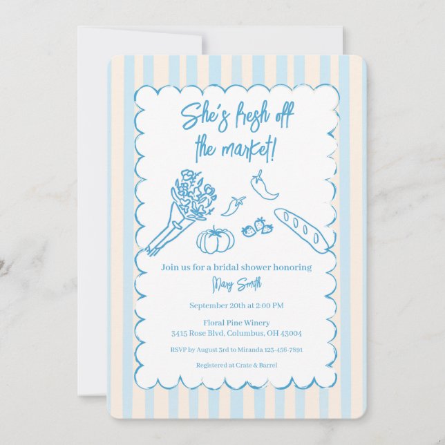 Invitación Despedida de soltera Fresh Off the Market (Anverso)