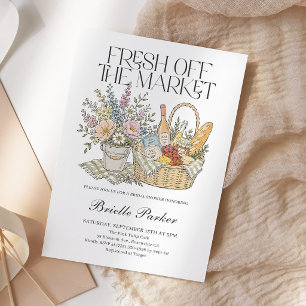 Invitación Despedida de soltera Fresh Off The Market Dibujada