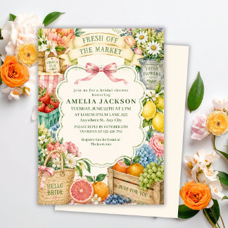 Invitación Despedida de soltera Fresh Off the Market Garden P