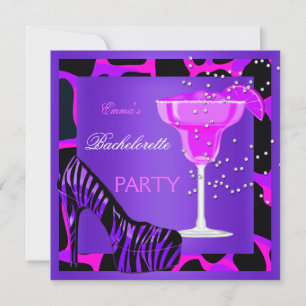 Invitación Despedida de soltera Fucsia Purpura Salvaje
