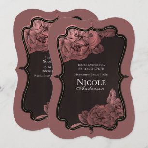 Invitación Despedida de soltera glamurosa en rosa polvoriento