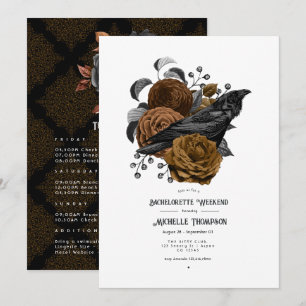 Invitación Despedida de soltera gótica floral ámbar glamour v