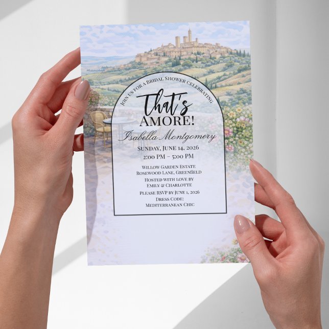 Invitación Despedida de soltera Italian Tuscany That’s Amore (Italian Tuscany That’s Amore Bridal Shower Invitations
)