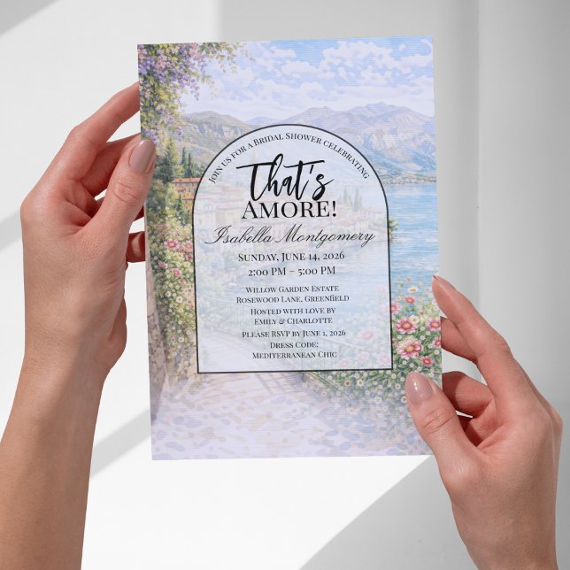 Invitación Despedida de soltera Italian Varenna That's Amore (Italian Varenna That’s Amore Bridal Shower Invitations
)