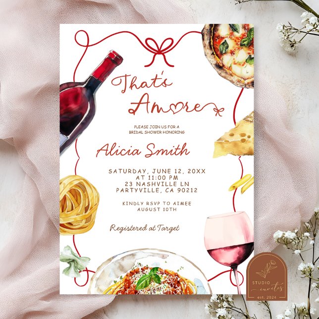 Invitación Despedida de soltera italiana That's Amore (Subido por el creador)