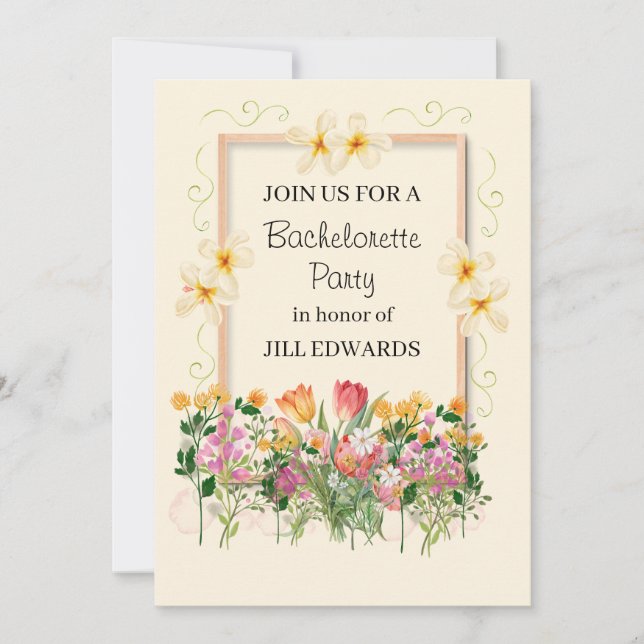 Invitación Despedida de soltera Jardín de flores silvestres (Anverso)