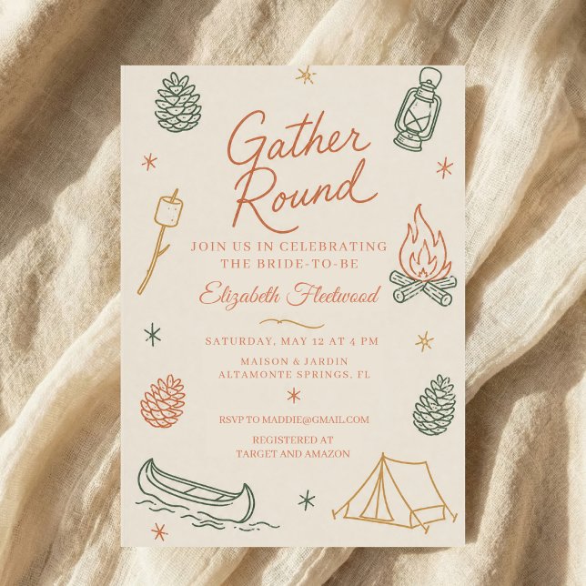 Invitación despedida de soltera junto a fogata campestre (Subido por el creador)