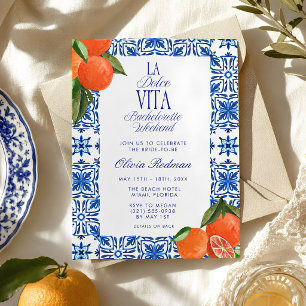 Invitación Despedida de soltera La Dolce Vita Costera Italian