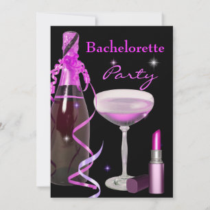 Invitación Despedida de soltera Labial rosa Champán