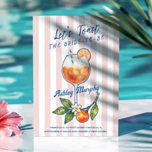 Invitación Despedida de Soltera Let's Toast Spritz de Naranja