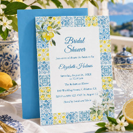 Invitación Despedida de Soltera Limón Azul Mediterráneo