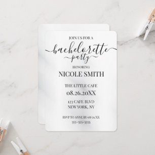 Invitación Despedida de Soltera Mancha Blanca Personalizada