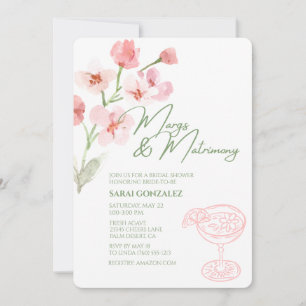 Invitación Despedida de soltera Margs & Matrimony con flores 