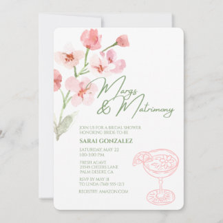 Invitación Despedida de soltera Margs & Matrimony con flores