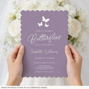 Invitación Despedida de soltera Mariposas de por vida Morado