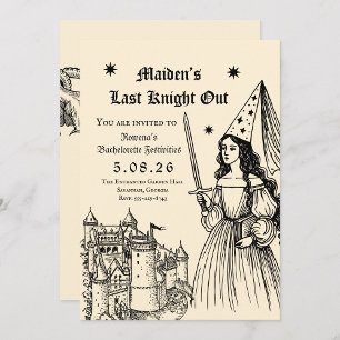 Invitación Despedida de soltera Medieval “Último Caballero”