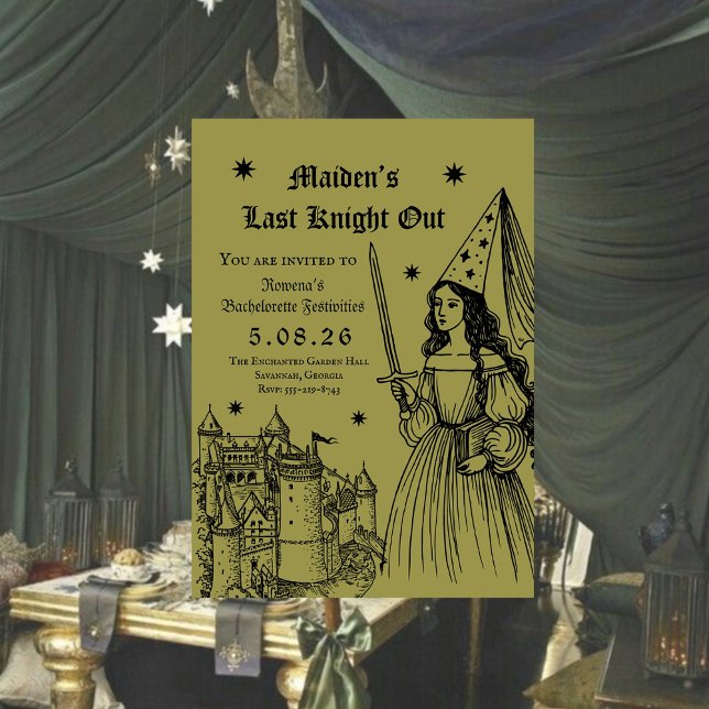 Invitación Despedida de soltera Medieval “Último Caballero” (Subido por el creador)