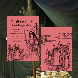 Invitación Despedida de soltera Medieval “Último Caballero”