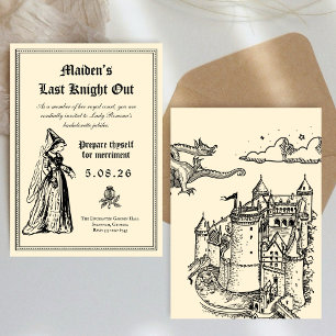Invitación Despedida de soltera Medieval “Último Caballero”