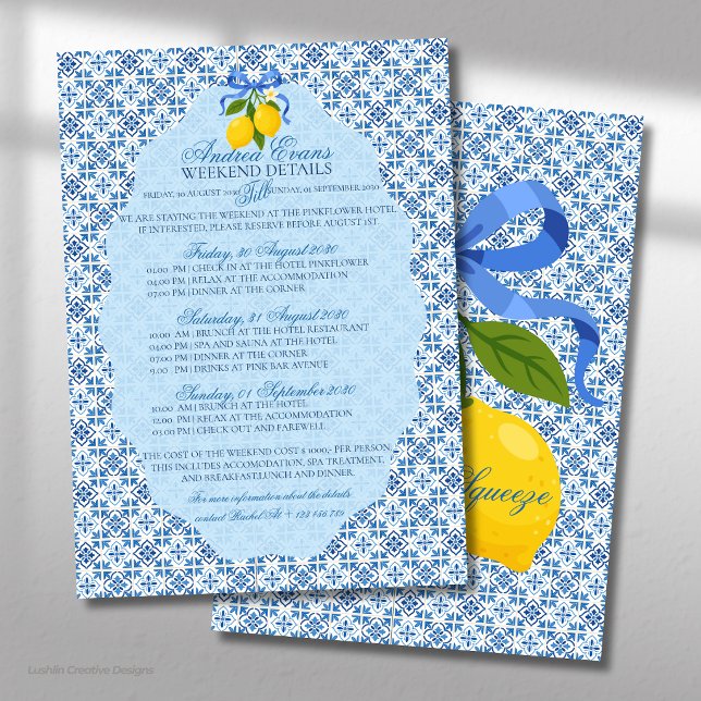 Invitación Despedida de Soltera Mediterránea con Azulejos Azu (Subido por el creador)