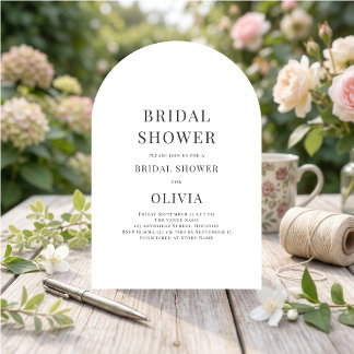 Invitación Despedida de soltera minimalista en negro y blanco