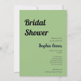 Invitación Despedida de Soltera Minimalista y Simple en Verde