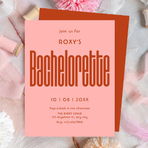 Invitación Despedida de soltera Modern Retro