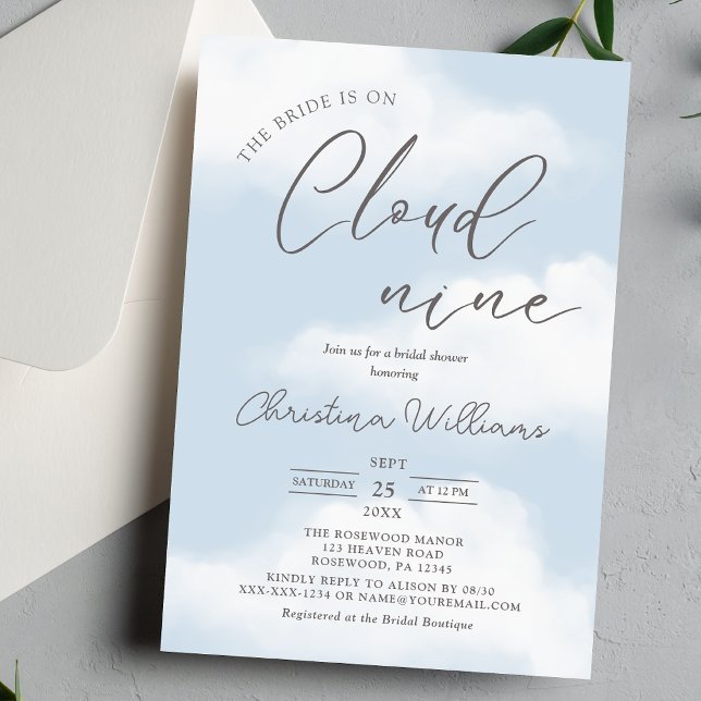 Invitación Despedida de soltera Moderna Cloud 9 (Subido por el creador)