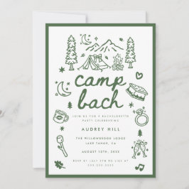 Invitación Despedida de soltera moderna de campamento Bach Ve