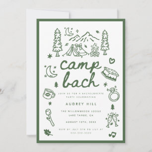 Invitación Despedida de soltera moderna de campamento Bach Ve