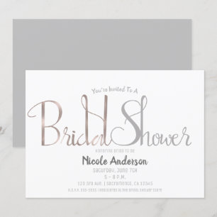 Invitación Despedida de Soltera Moderna Rosa Dorado Rosa y Gr